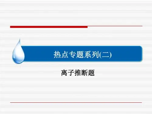 热点专题系列2 离子推断题(共30张PPT)
