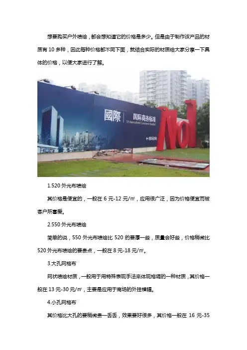 户外高清喷绘多少钱一平方