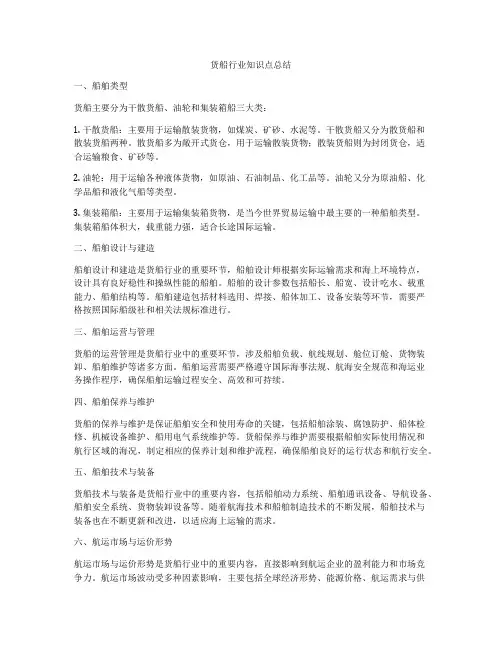 货船行业知识点总结