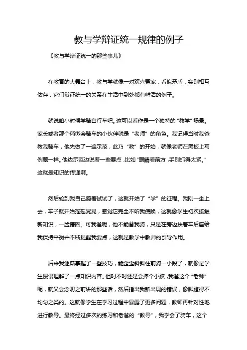 教与学辩证统一规律的例子