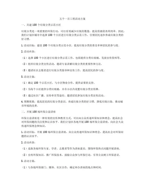 五个一百工程活动方案