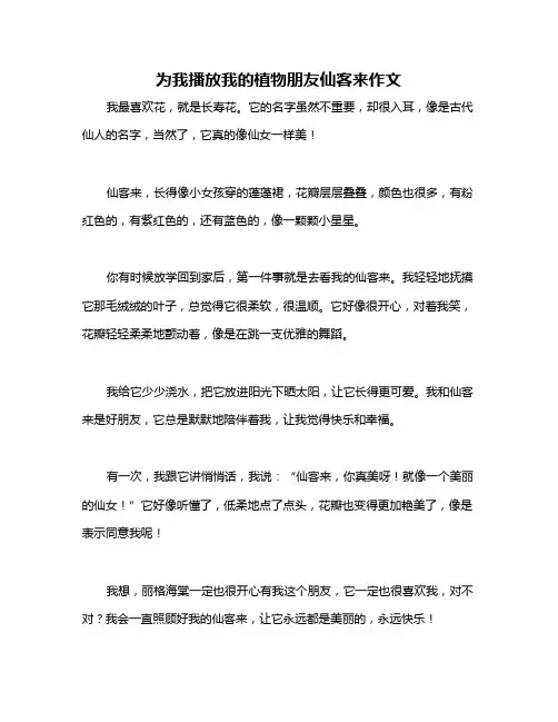 为我播放我的植物朋友仙客来作文