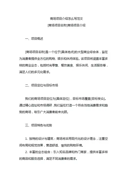 商场项目介绍怎么写范文