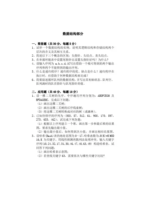 2016年山东科技大学__831数据结构与操作系统_考研专业课真题／研究生入学考试试题