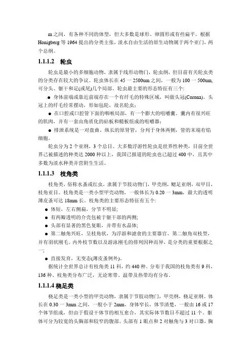 水体浮游动物调查