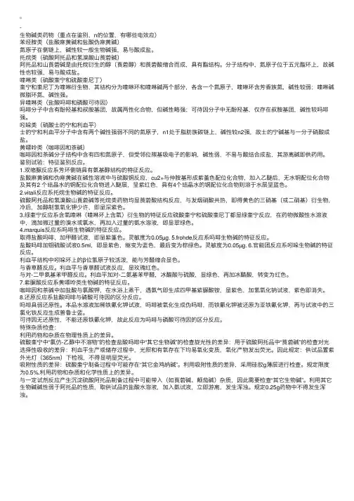 执业药师考试综合辅导：生物碱类药物
