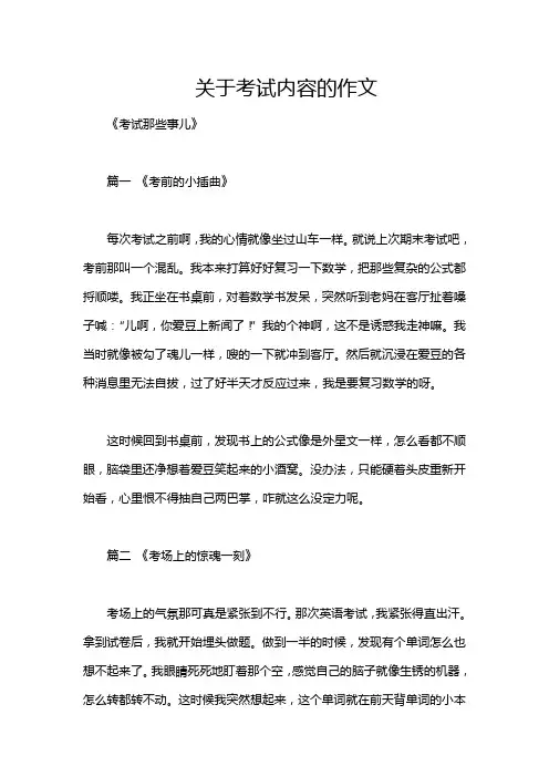 关于考试内容的作文