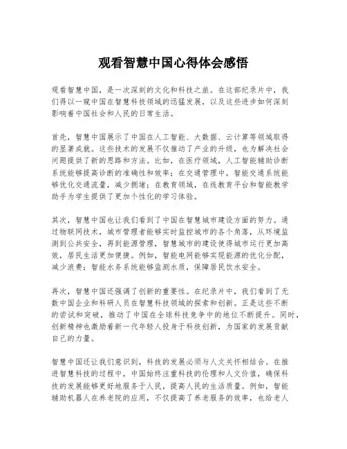 观看智慧中国心得体会感悟