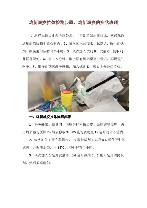 鸡新城疫抗体检测步骤,鸡新城疫的症状表现