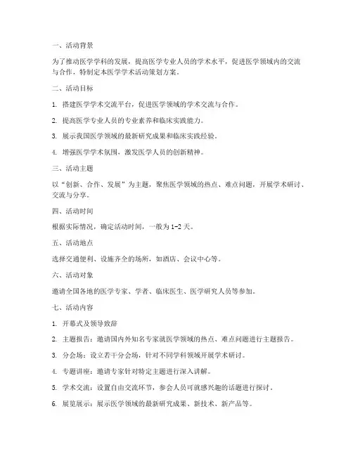 医学学术活动策划方案模板