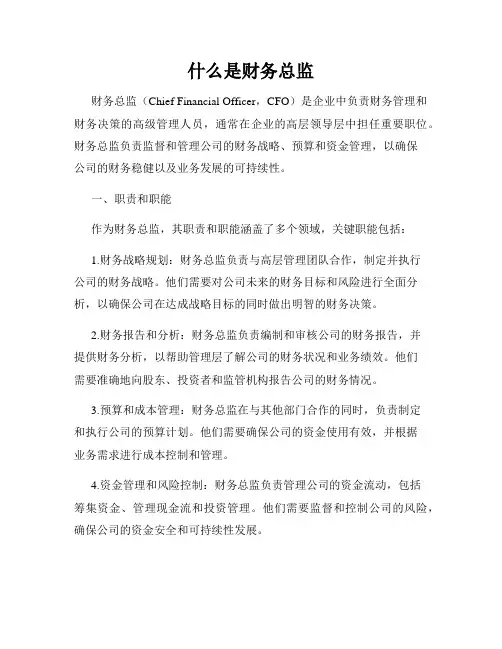 什么是财务总监