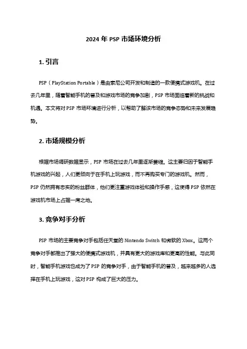 2024年PSP市场环境分析
