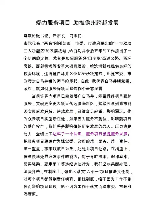 服务项目表态发言稿