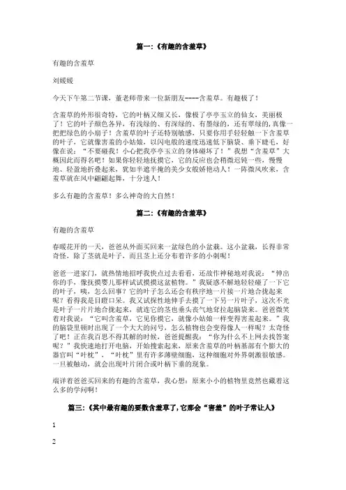 有趣的含羞草