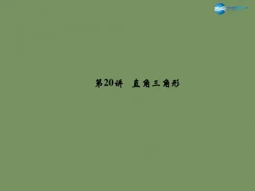 【名师面对面】2015中考数学总复习 第5章 第20讲 直角三角形课件