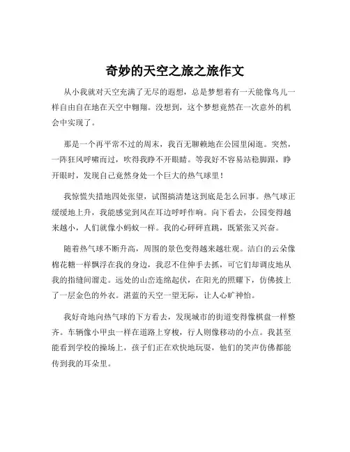 奇妙的天空之旅之旅作文