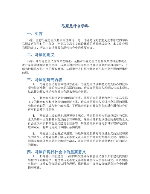马原是什么学科