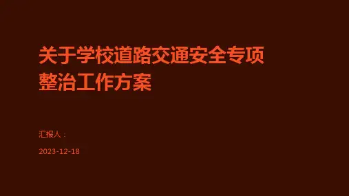 关于学校道路交通安全专项整治工作方案