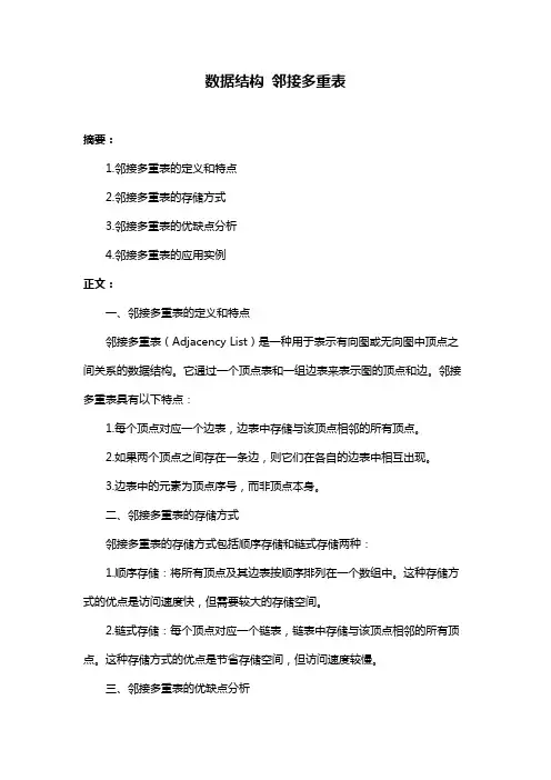 数据结构 邻接多重表