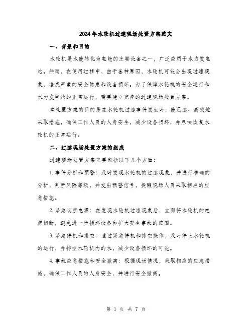 2024年水轮机过速现场处置方案范文(二篇)