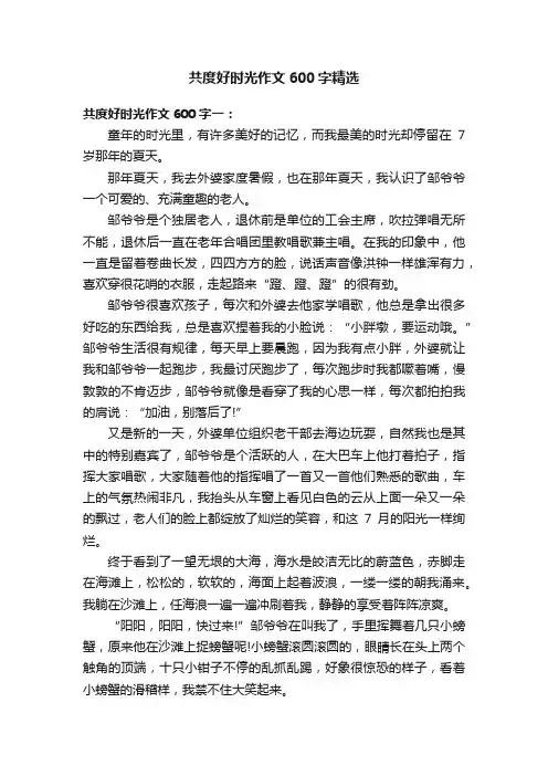 共度好时光作文600字精选
