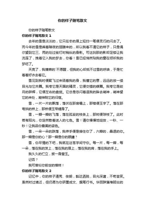 你的样子随笔散文
