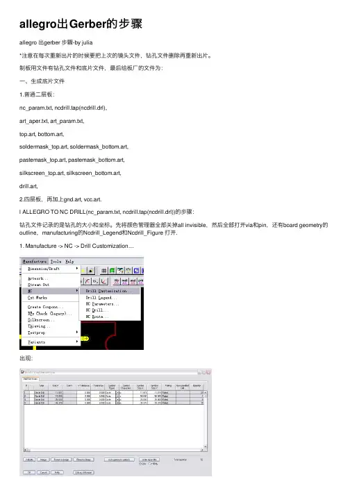 allegro出Gerber的步骤