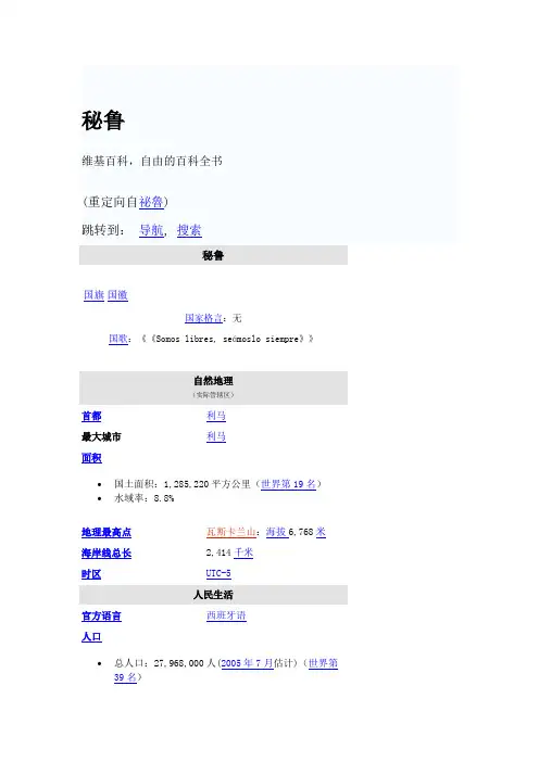 秘鲁介绍