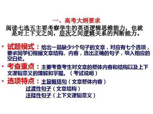 高三复习七选五专题课课件