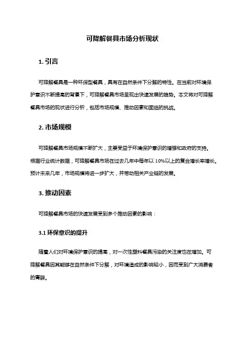 2024年可降解餐具市场分析现状