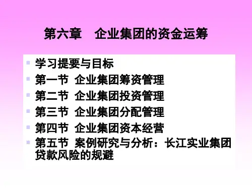 企业集团的资金运筹培训课件(ppt 51页)