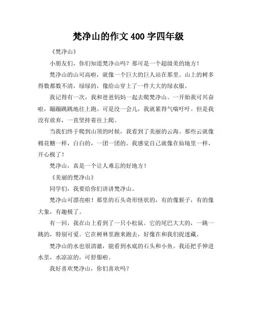 梵净山的作文400字四年级