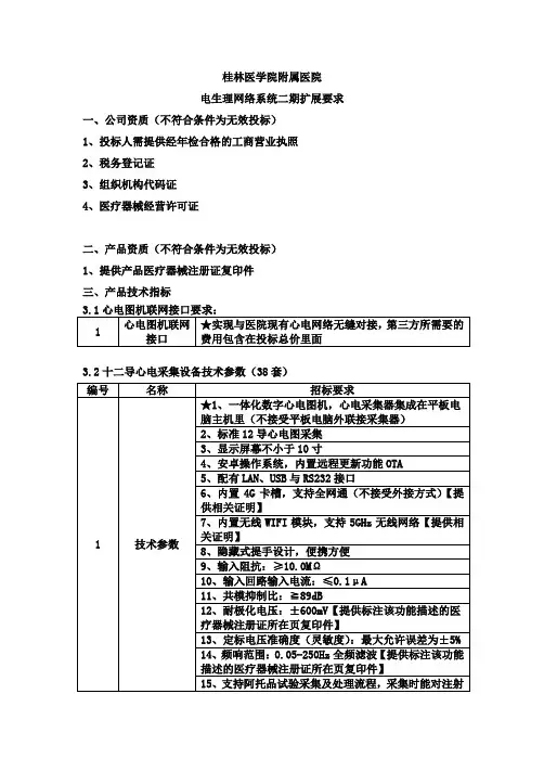 心电图仪技术指标-桂林医学院附属医院