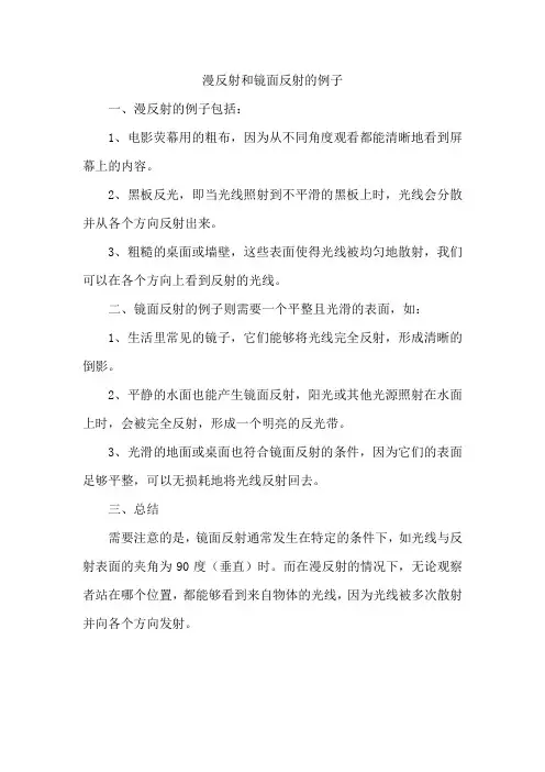 漫反射和镜面反射的例子