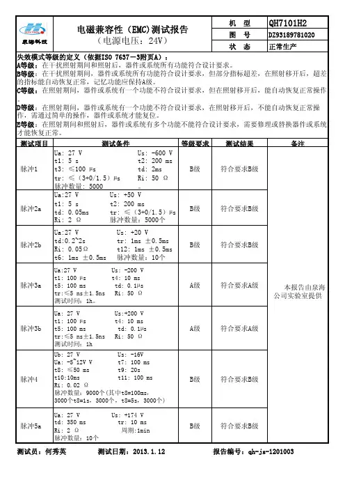 电磁兼容性测试报告