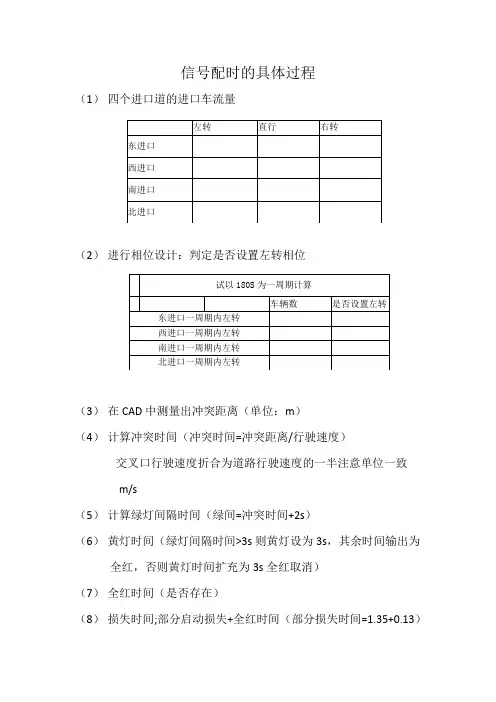 信号配时的题目具体步骤