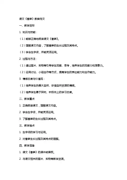 课文《春笋》教案范文