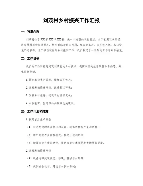 刘茂村乡村振兴工作汇报