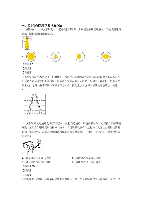 中考物理光学问题求解方法-经典压轴题