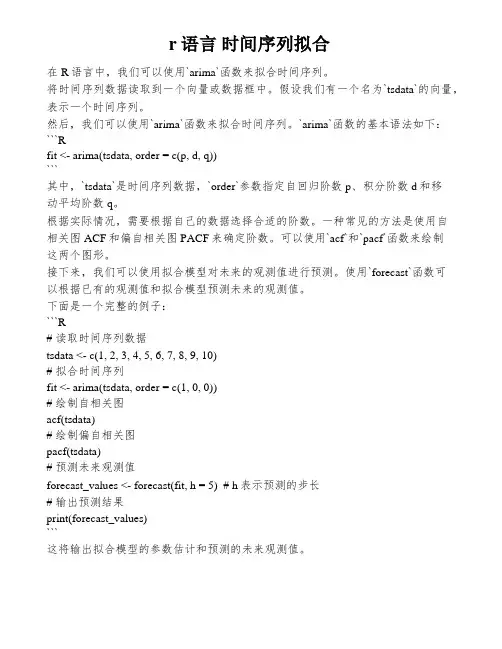 r语言 时间序列拟合