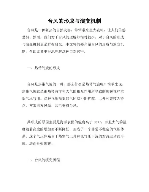 台风的形成与演变机制