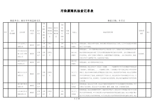 污染源随机抽查记录表