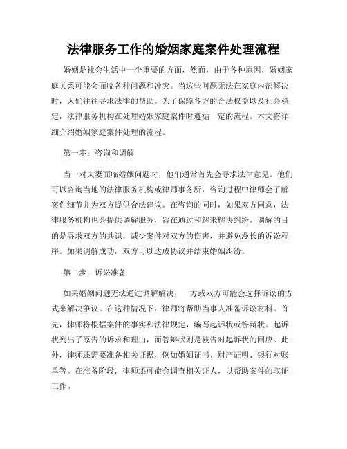 法律服务工作的婚姻家庭案件处理流程