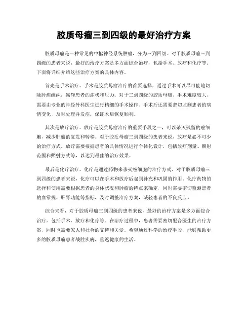 胶质母瘤三到四级的最好治疗方案