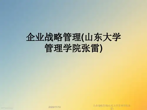 企业战略管理(山东大学管理学院张雷)
