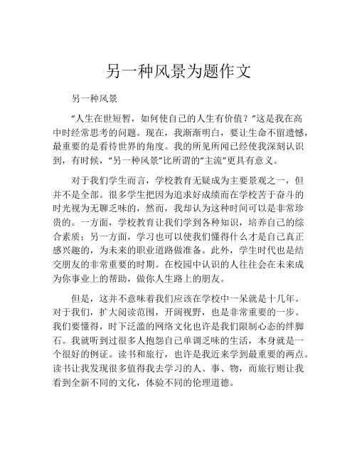 另一种风景为题作文