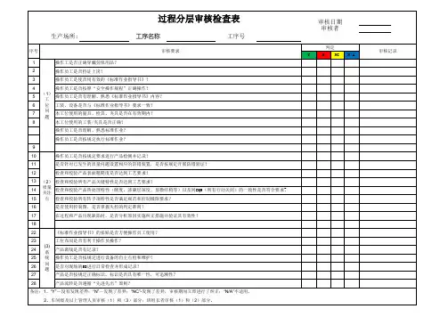 过程分层审核检查表