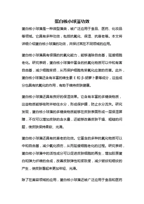 蛋白核小球藻功效