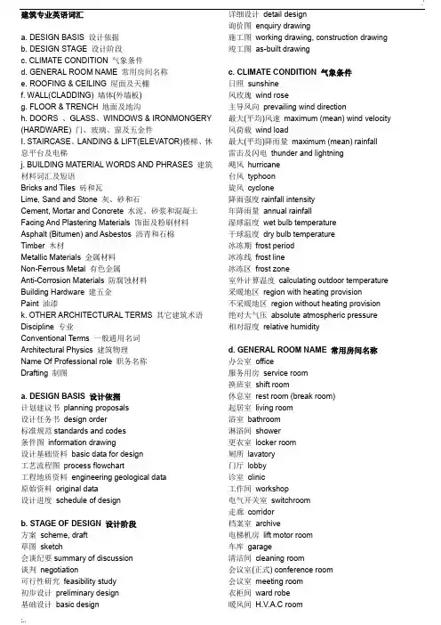 建筑专业英语词汇(觉得很全面)