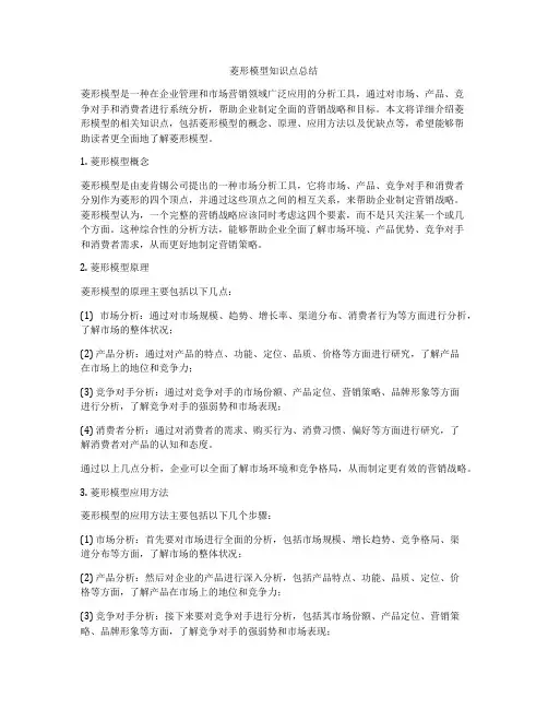 菱形模型知识点总结